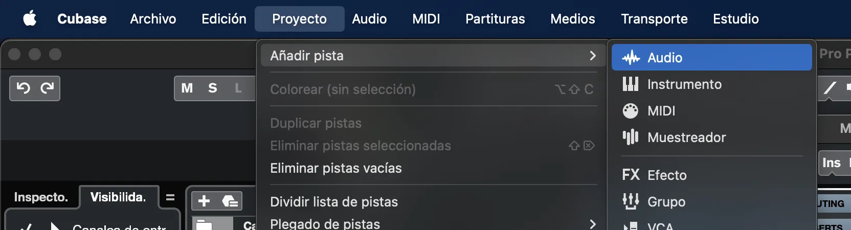 1. Crea una carpeta en Cubase/Nuendo para la sesión