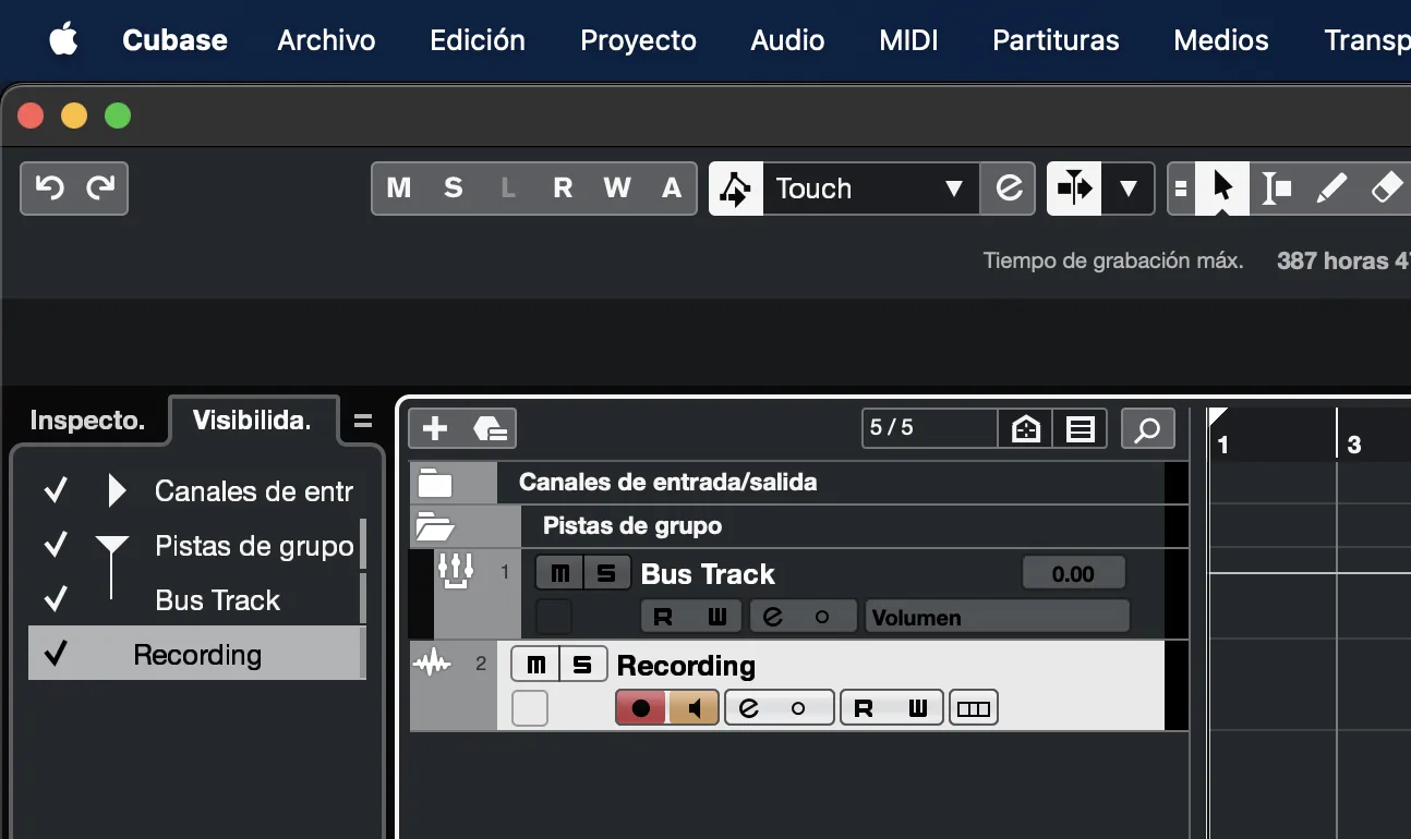 1. Crea una carpeta en Cubase/Nuendo para la sesión