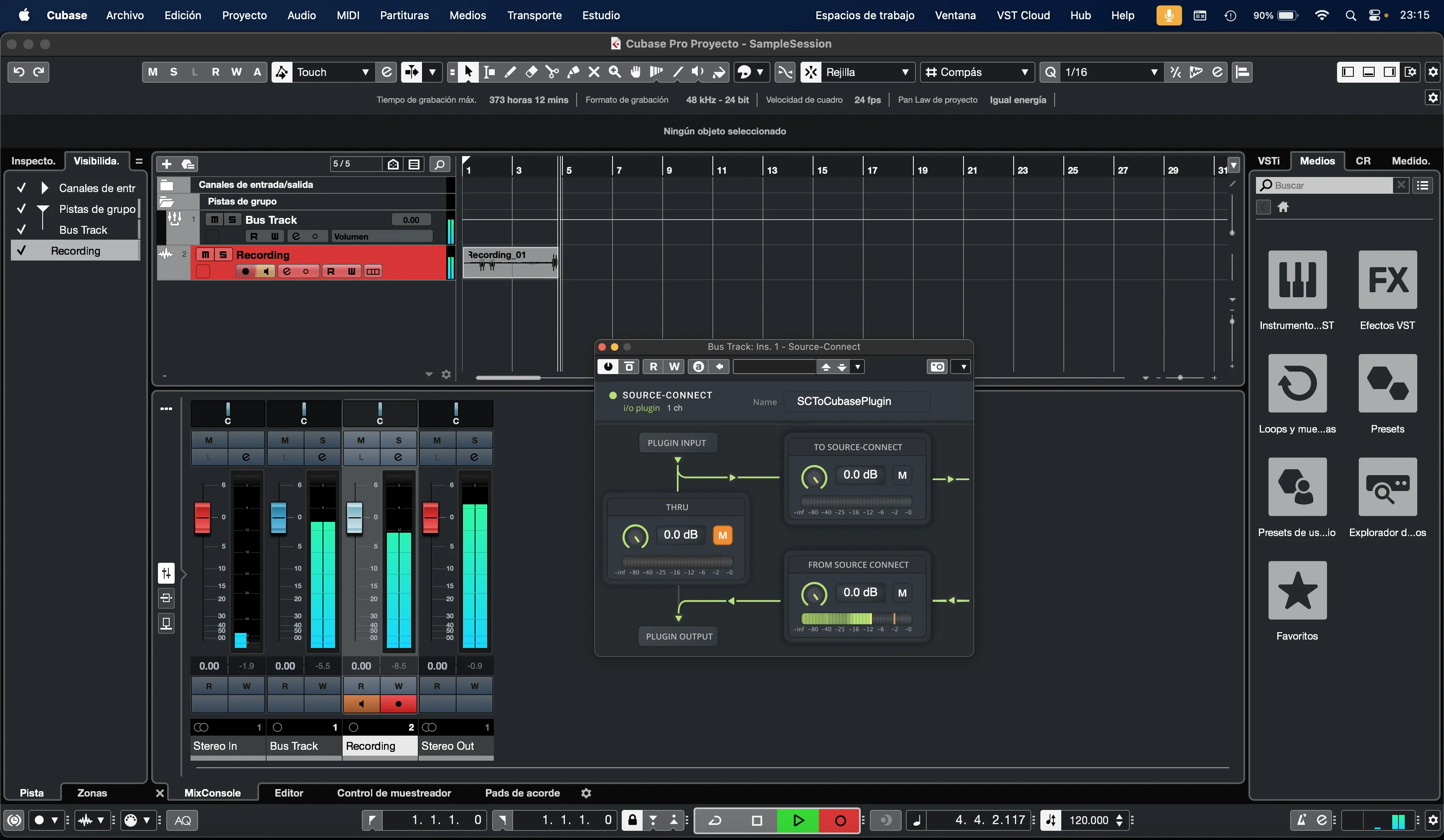 1. Crea una carpeta en Cubase/Nuendo para la sesión