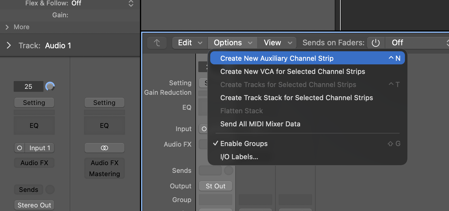 Logicpro addingauxtrack