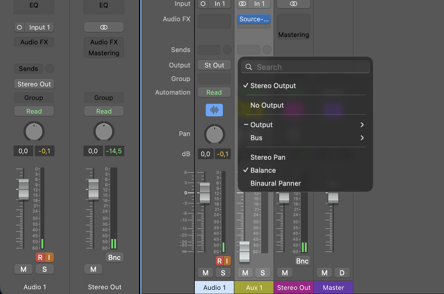 Logicpro audiosettings outputstereo