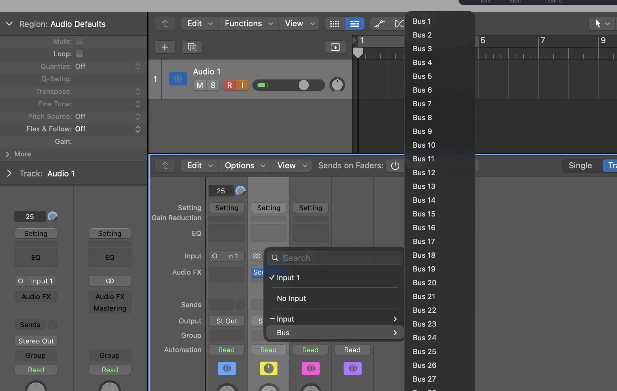 Logicpro auxchannelinput bus1