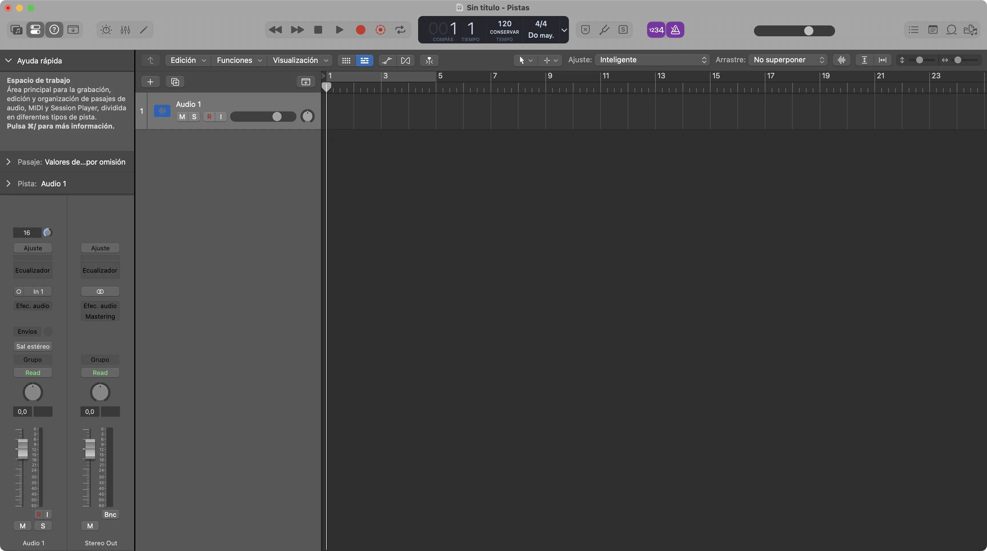 1. Crea una carpeta para la sesión de Logic Pro