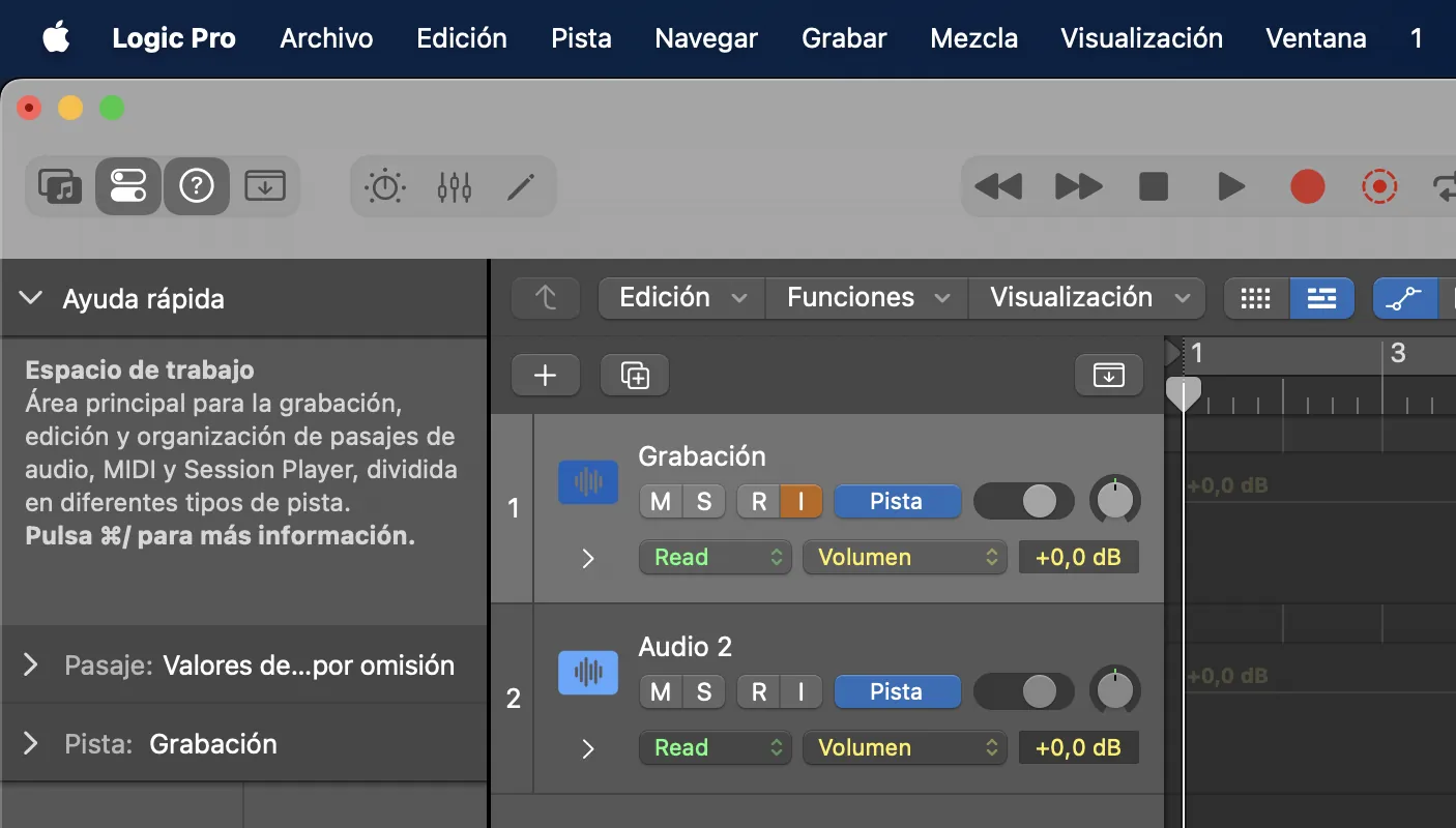 1. Crea una carpeta para la sesión de Logic Pro