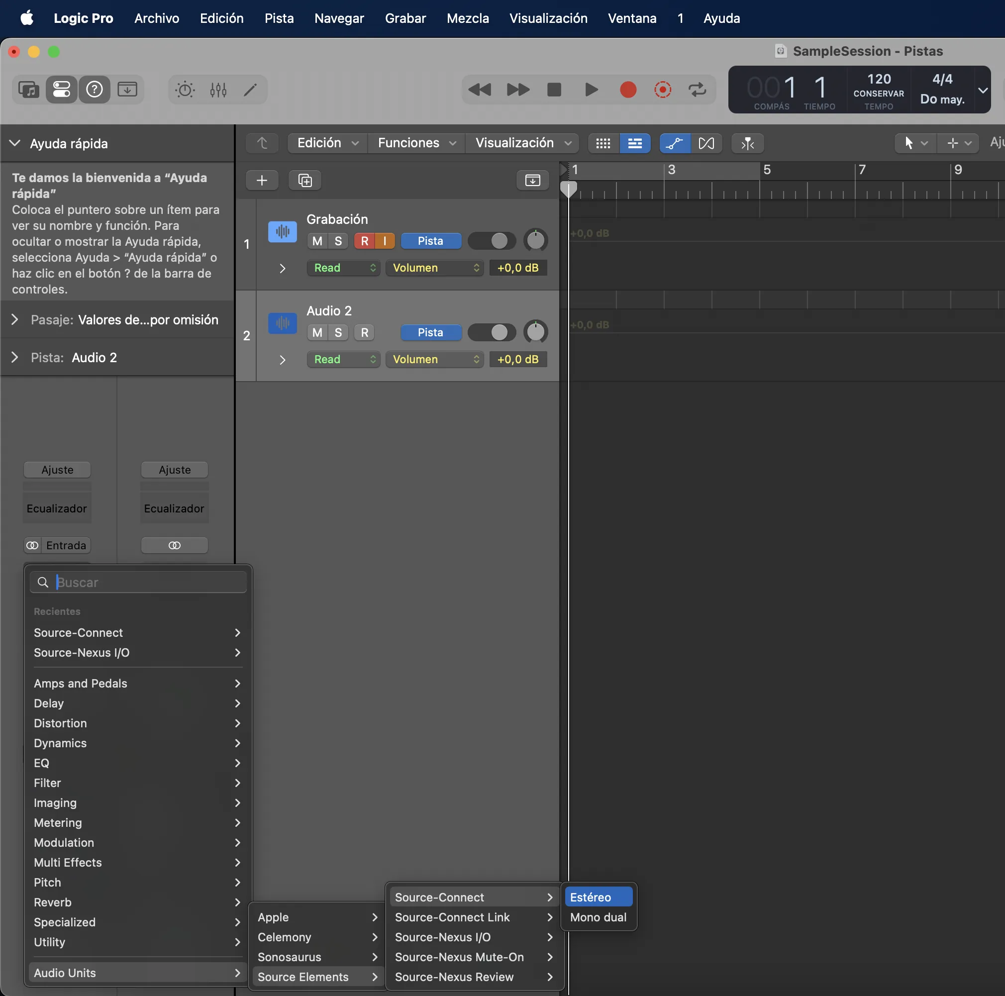1. Crea una carpeta para la sesión de Logic Pro
