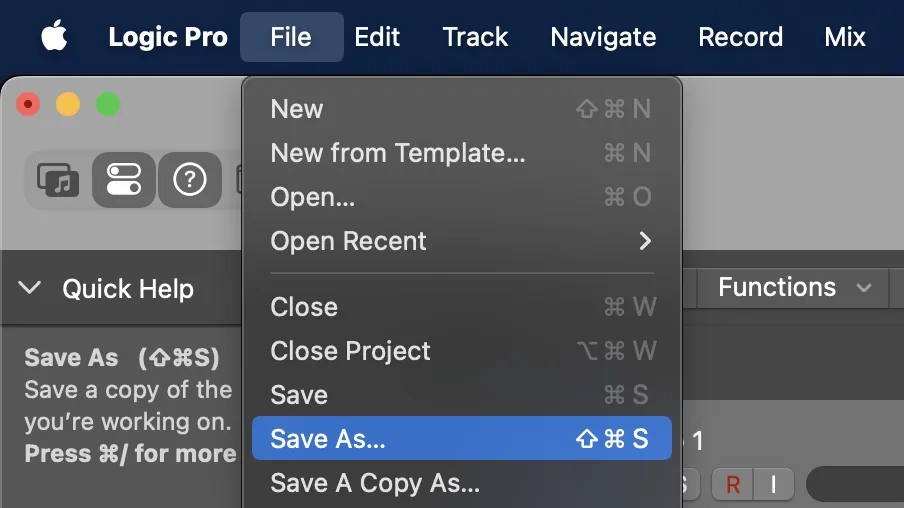 1. Create a folder for the Logic Pro session