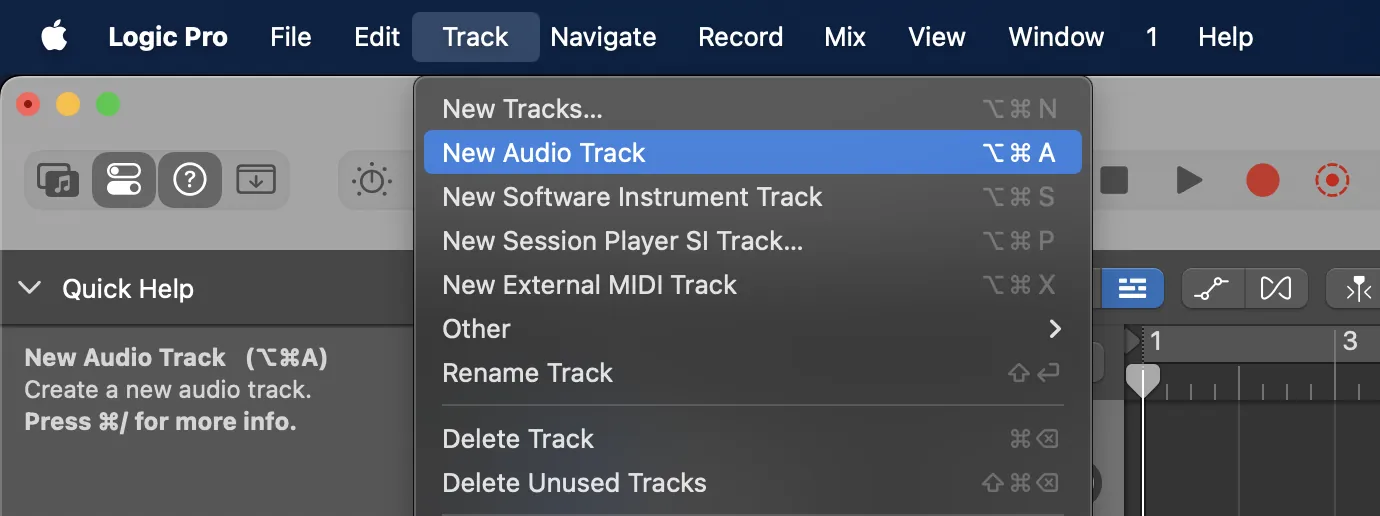 1. Create a folder for the Logic Pro session