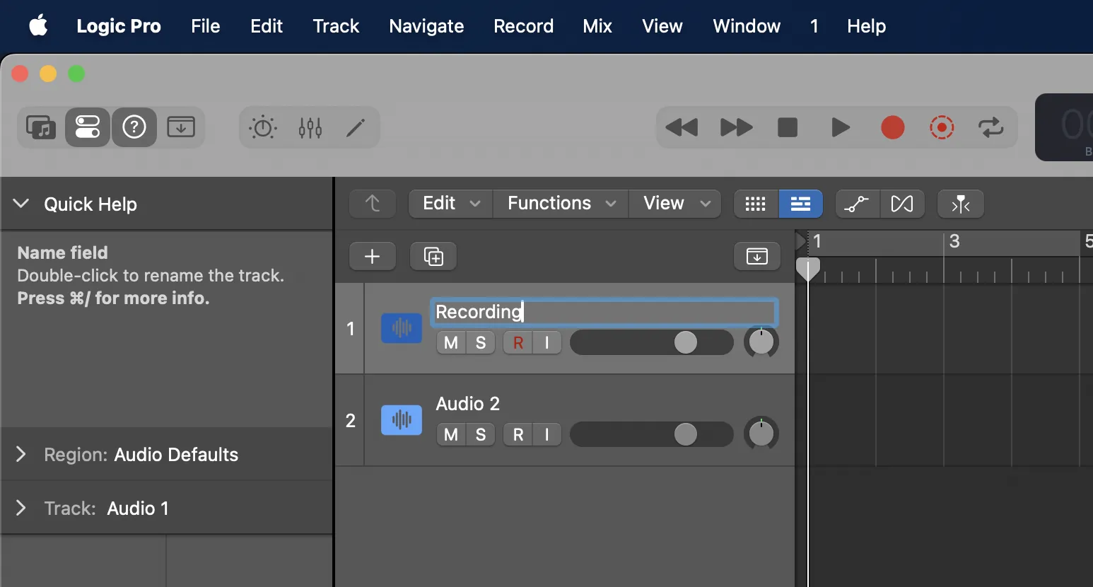 1. Create a folder for the Logic Pro session