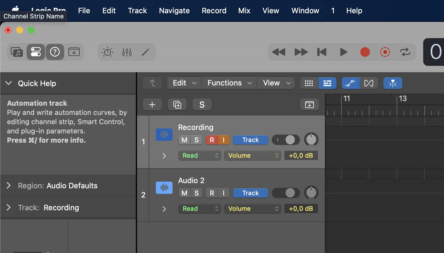 1. Create a folder for the Logic Pro session