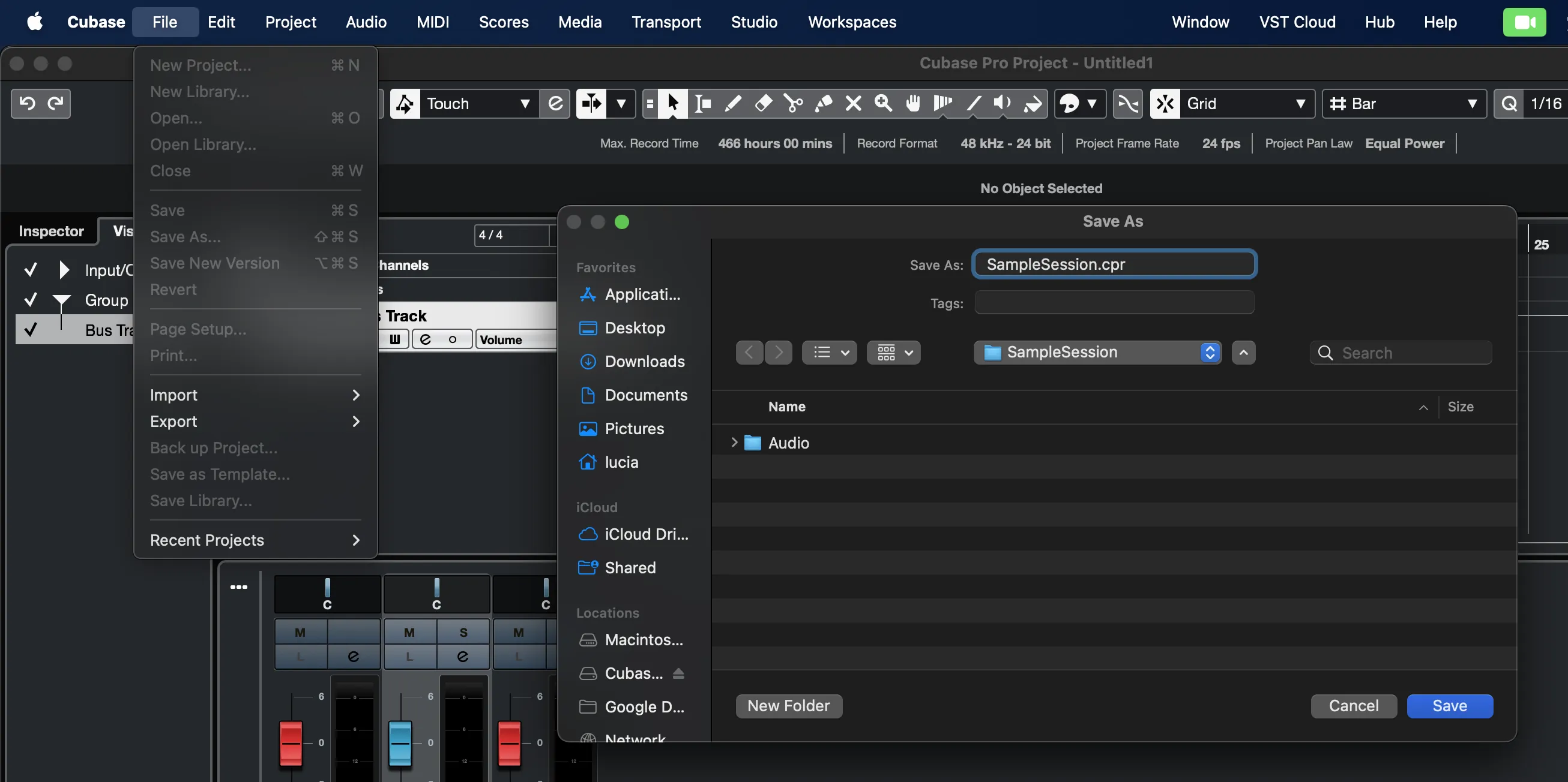 1. Create a folder for the Cubase/Nuendo session