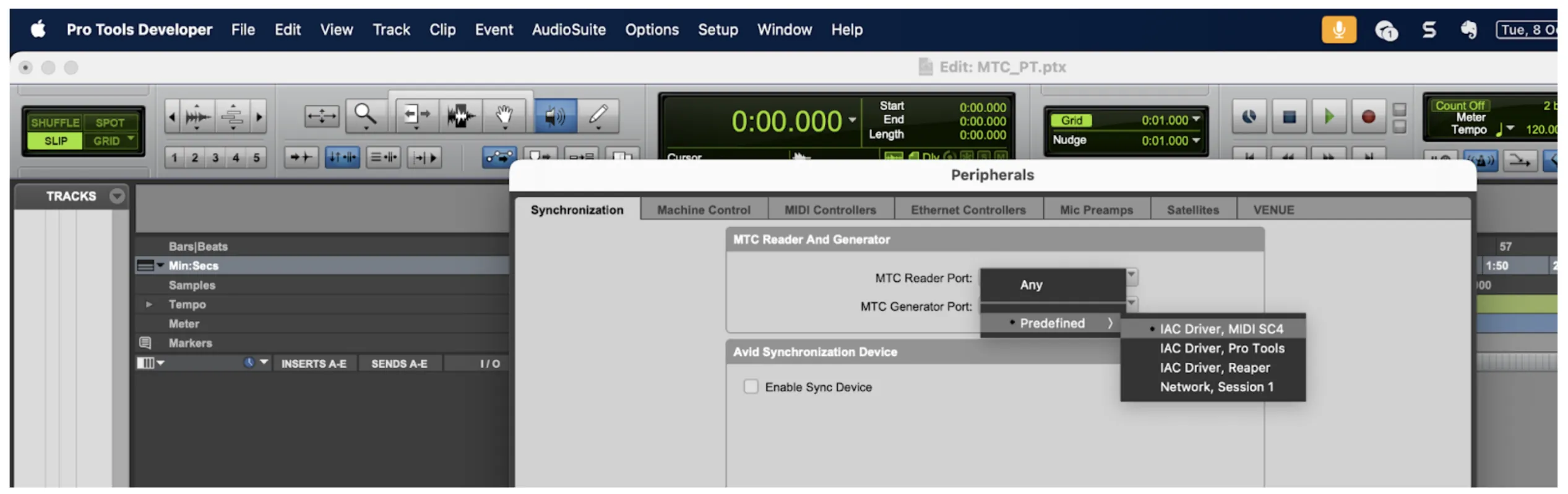 Important Note on Pro Tools Synchronization: