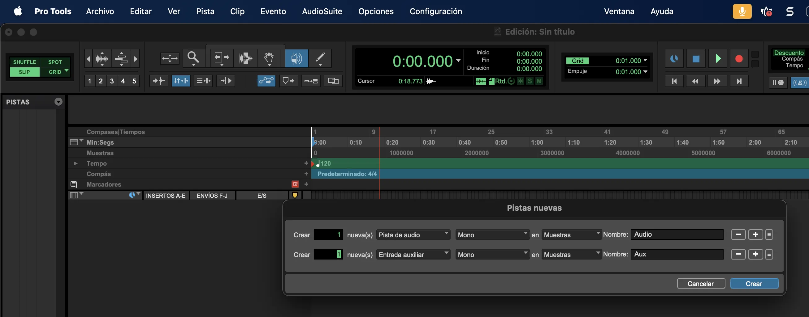 1. Crea una carpeta para la sesión de Pro Tools