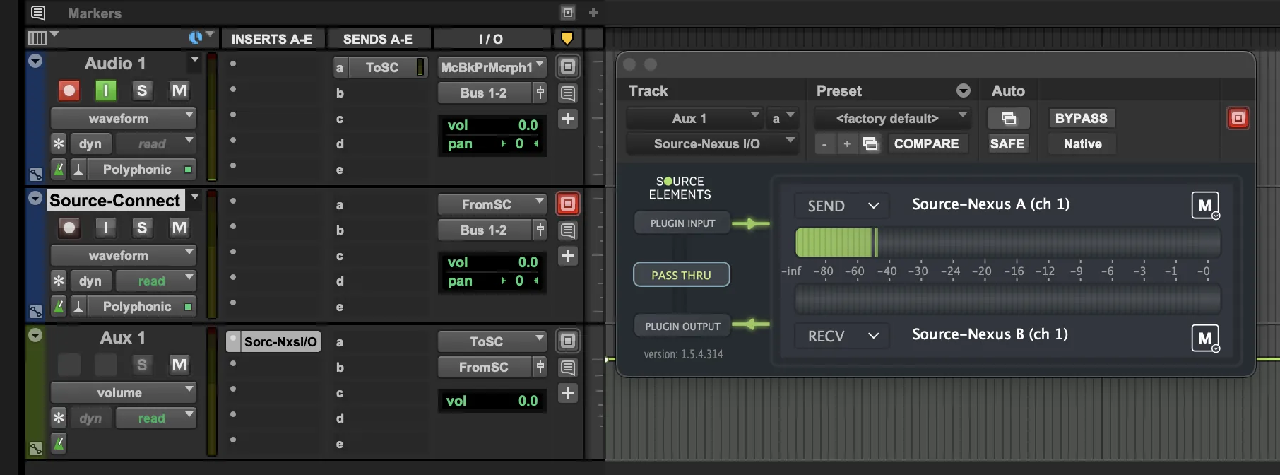 Protools sourcenexusio ui level