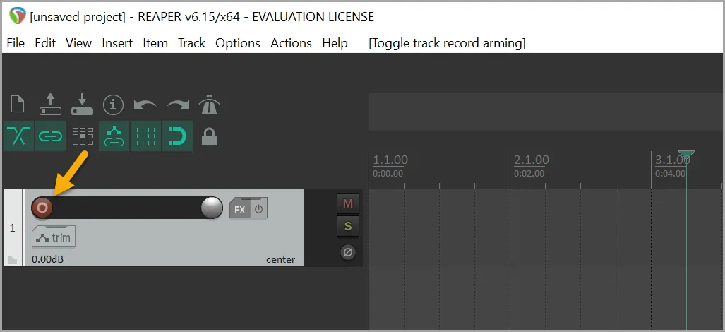 Reaperrecordarmtrack