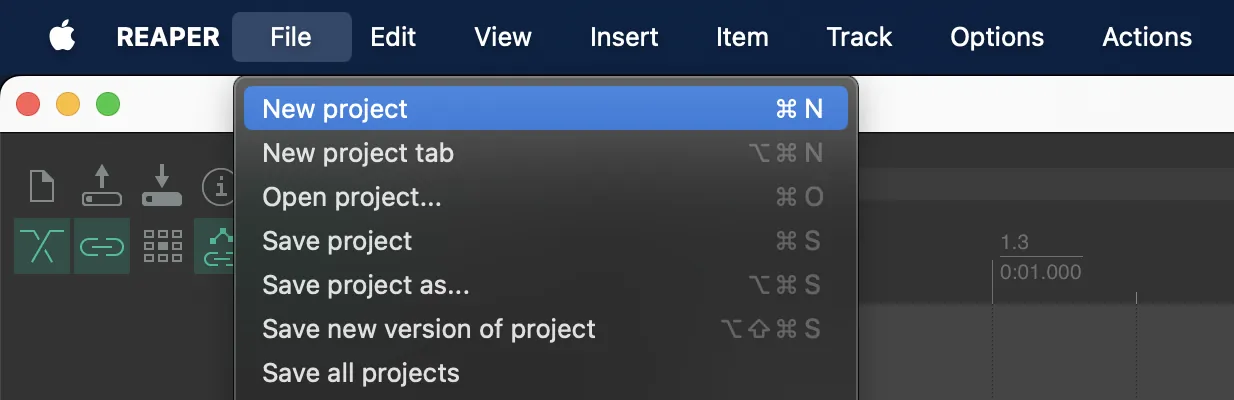 1. Create a folder for the Reaper session