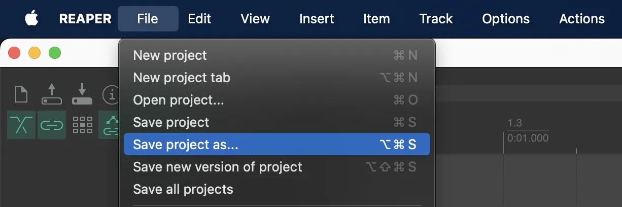 1. Create a folder for the Reaper session