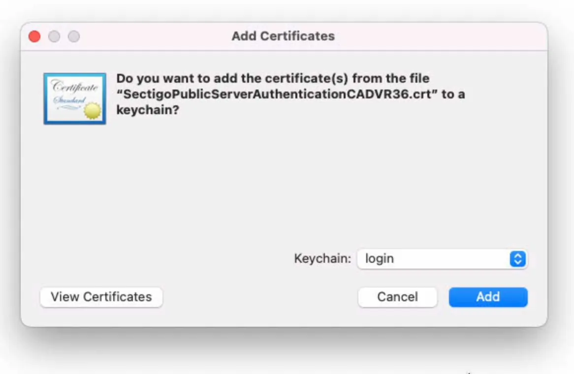 Addcertificates addingmodal