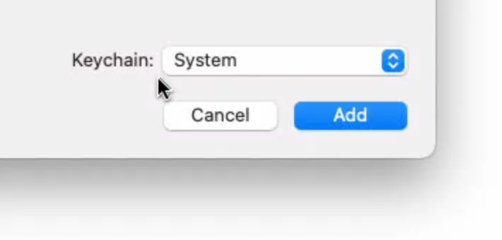 Addcertificates keychainsystem