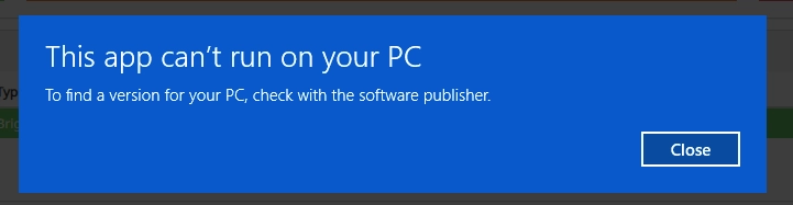 Windows appcantrun