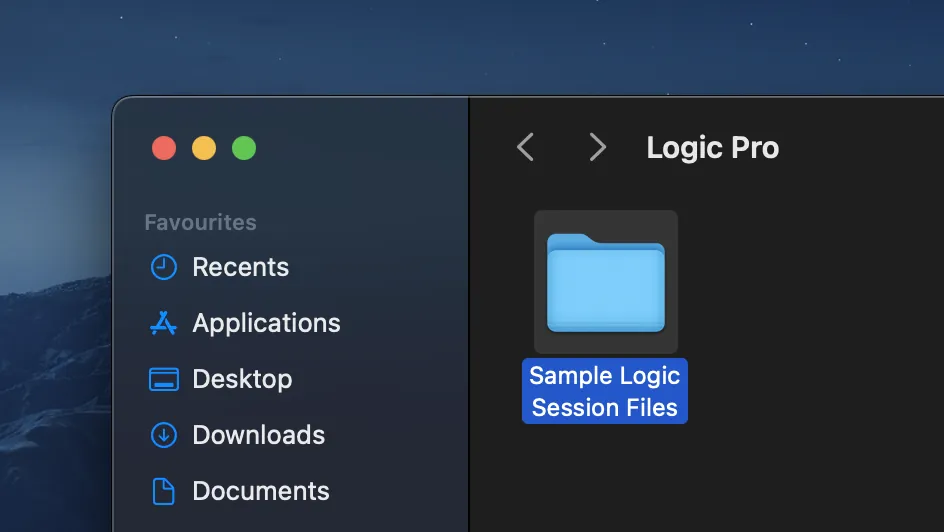 1. Create a folder for the Logic Pro session