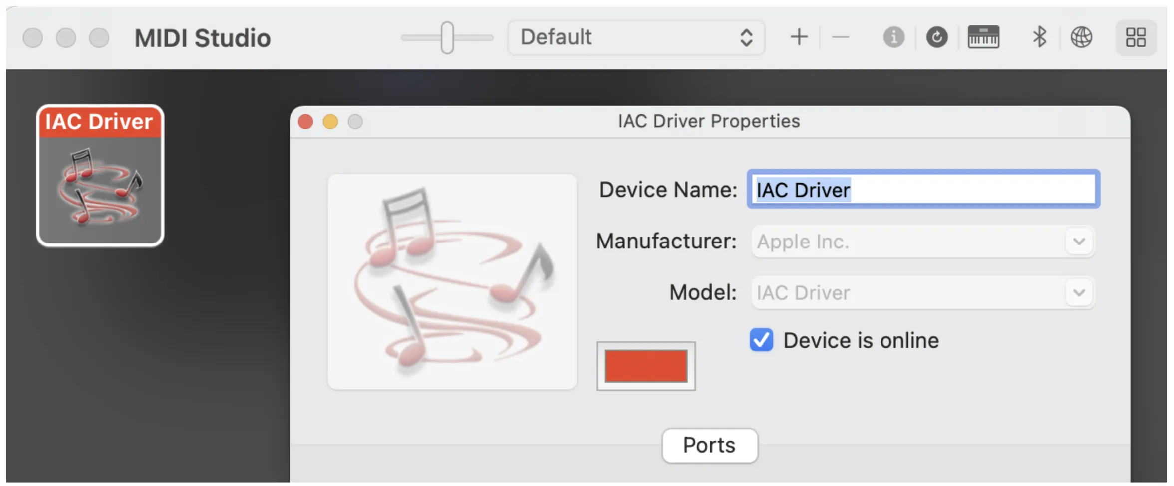 En macOS: controlador IAC