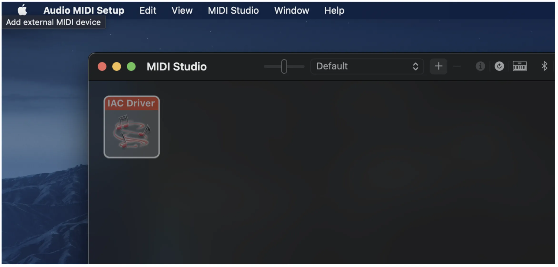 En macOS: controlador IAC