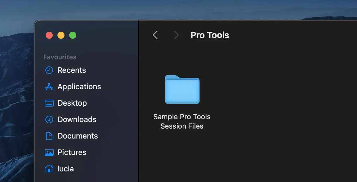 1. Create a folder for the Pro Tools session