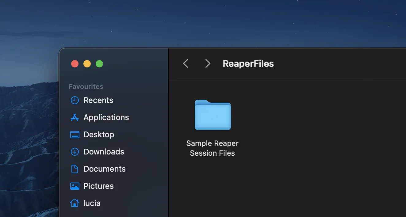 1. Create a folder for the Reaper session