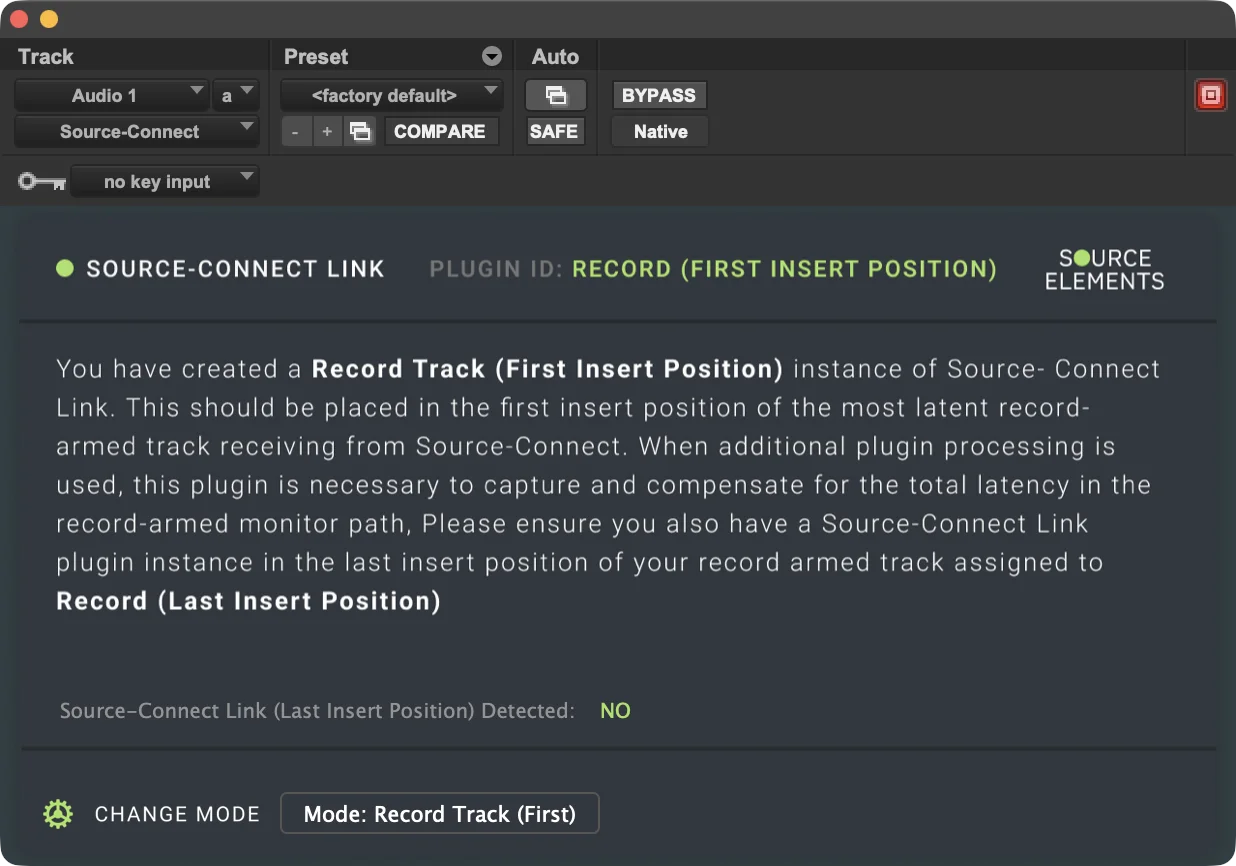 Record Track (First) or Record Track Mode B
