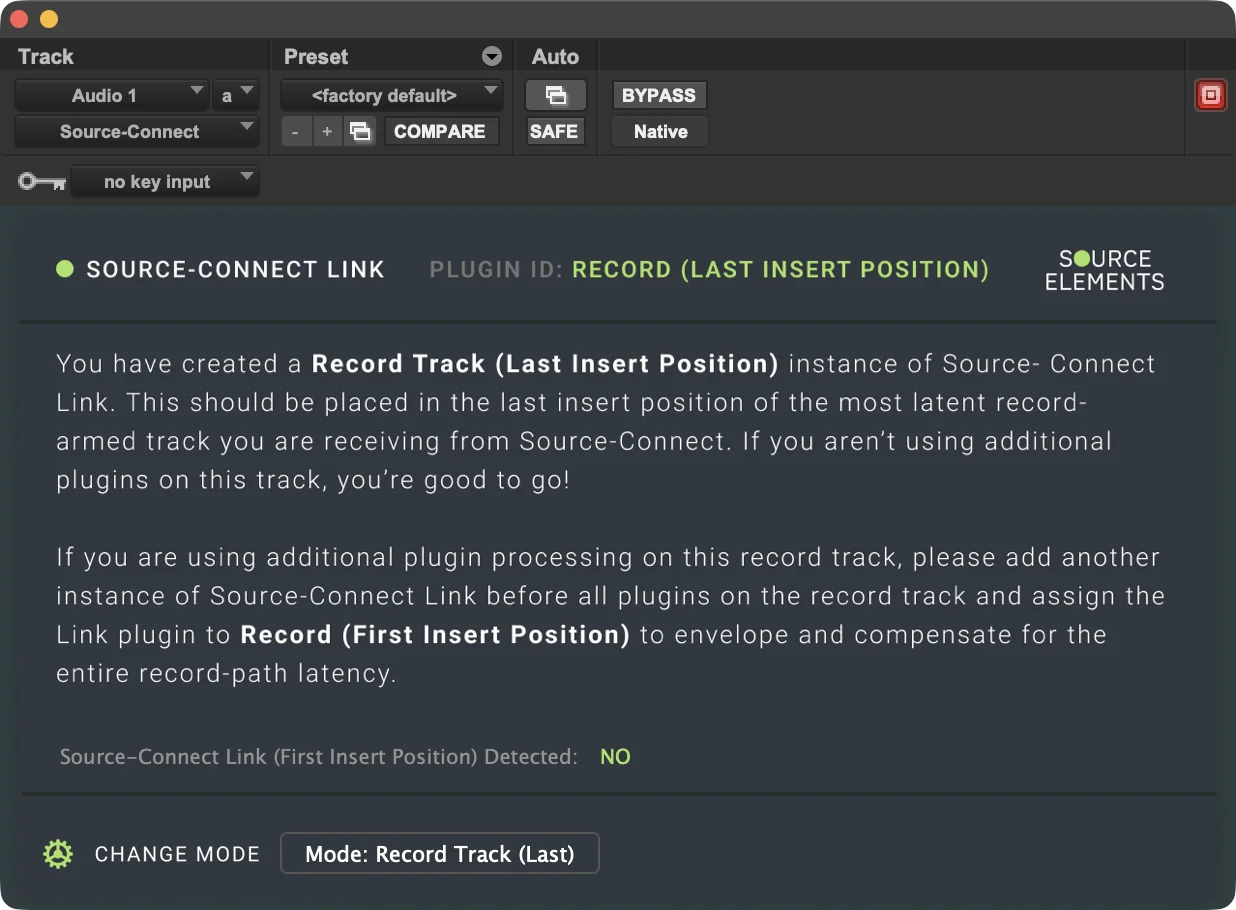 Record Track (Last) or Record Track Mode A