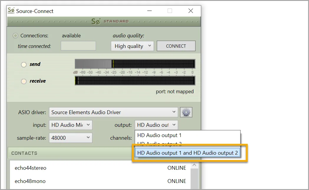 Sourceconnectoutputdevices