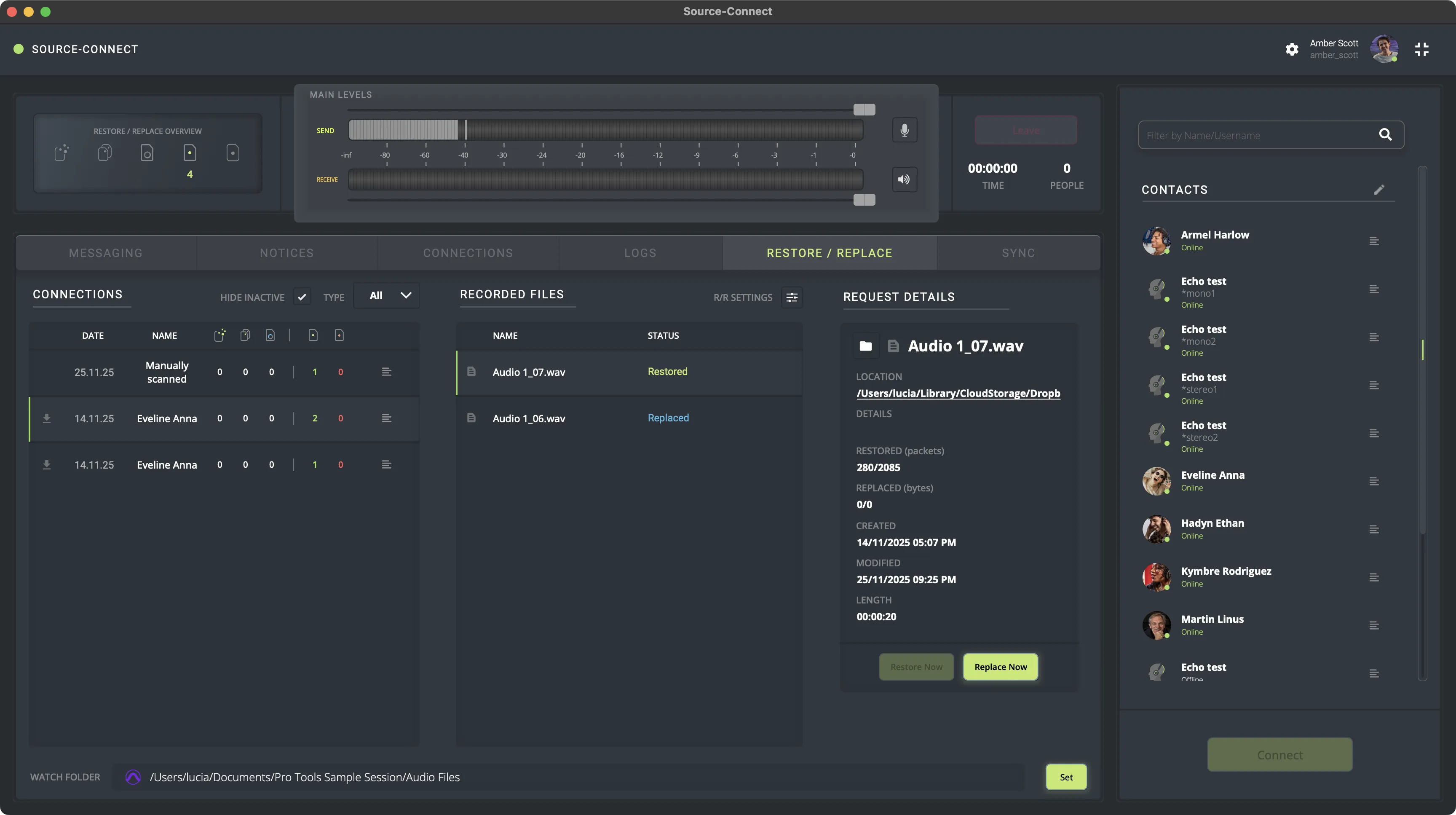What is required to record with Restore/Replace