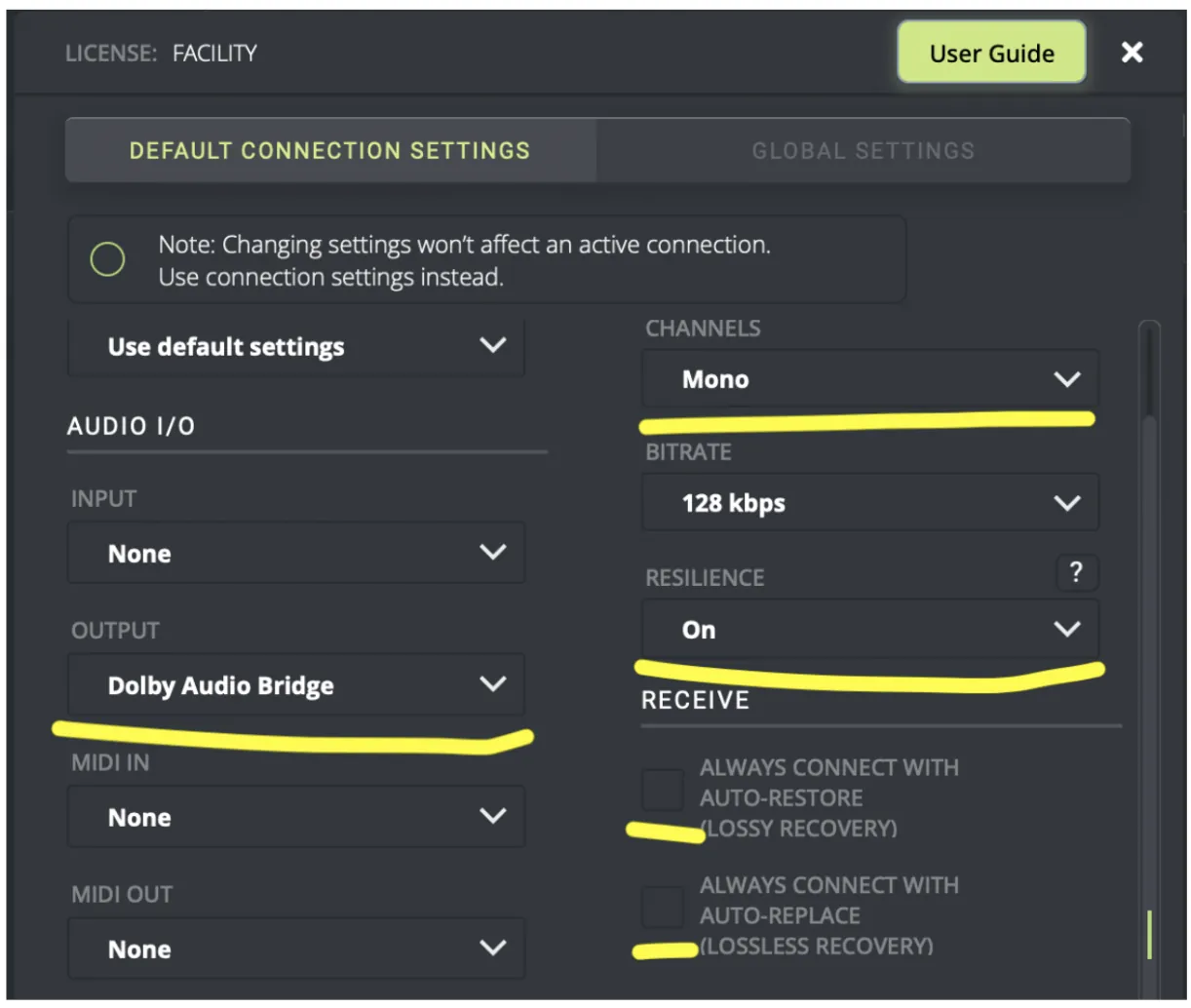 Setreceivesettingssc4dolby