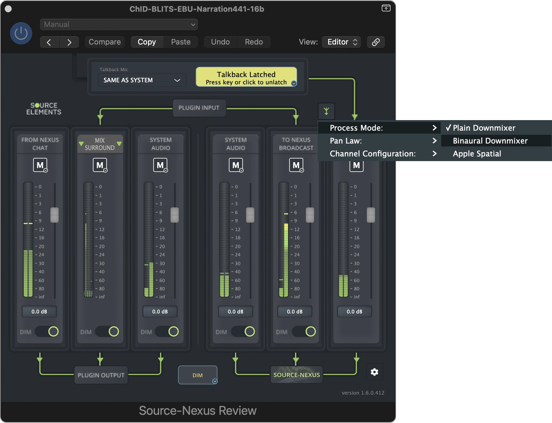 Downmixer de audio envolvente en Source-Nexus Review