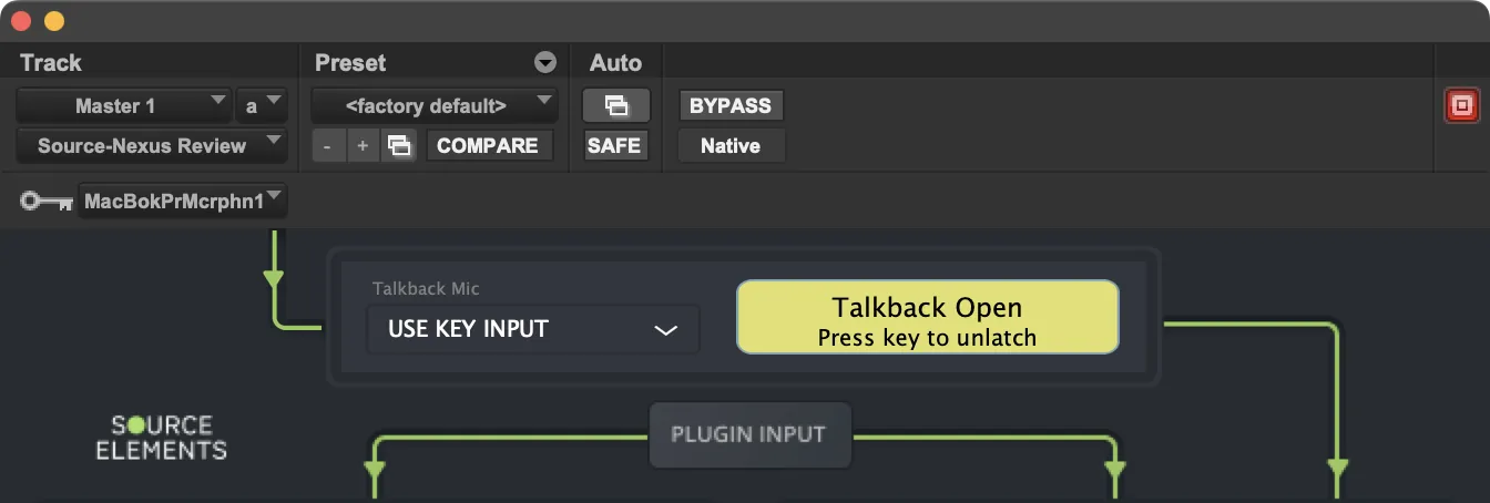 Uso de una entrada clave como micrófono Talkback