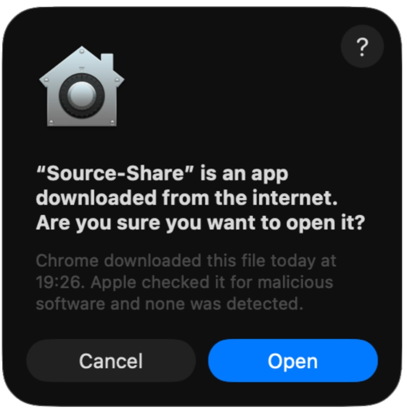 Sourceshare openwarning